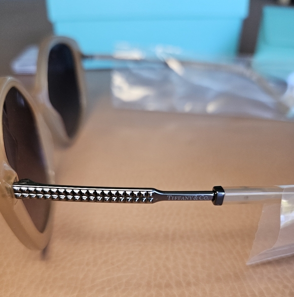 Tiffany & Co. Beige Irregular Sunglasses NWT - Picture 11 of 12